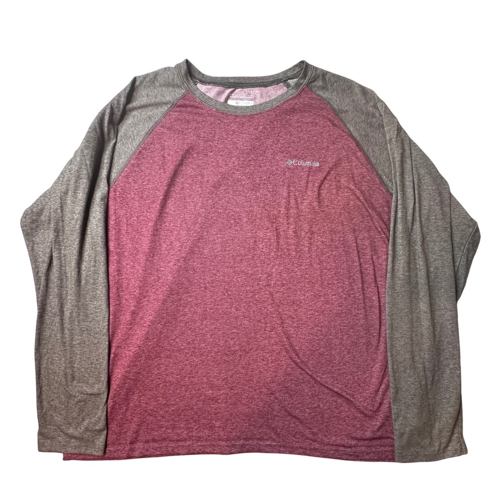 Columbia Shirt Mens XXL Maroon‎ Omni-Wick Raglan Long Sleeve Performance Tee
